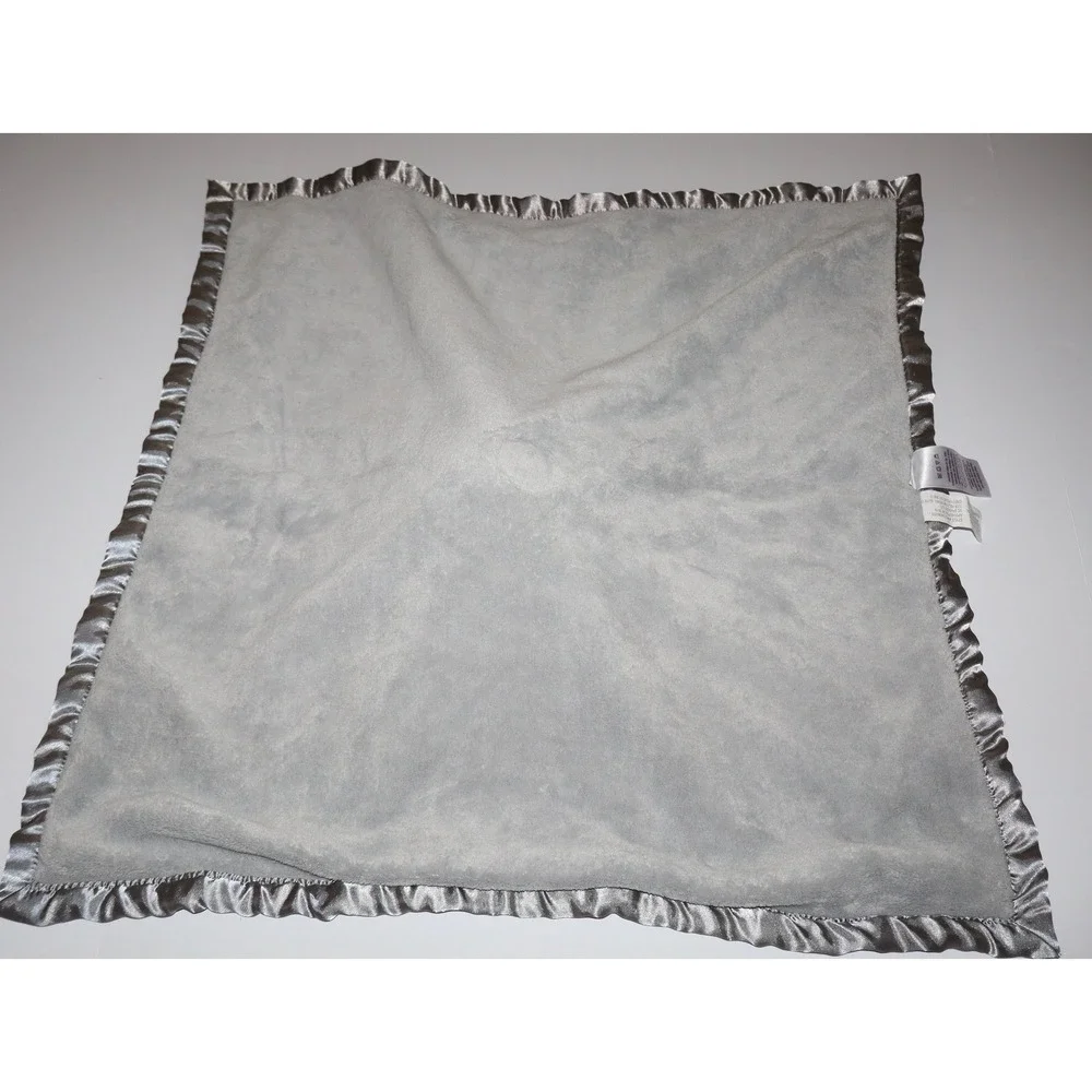 Parents Choice Plush Elephant Baby Blanket Lovey Grey Cloud Satin Trim